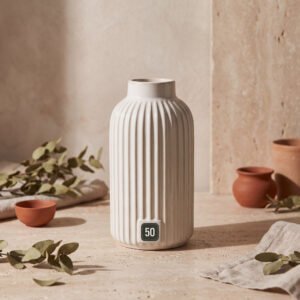 Ribbed Ceramic Vase